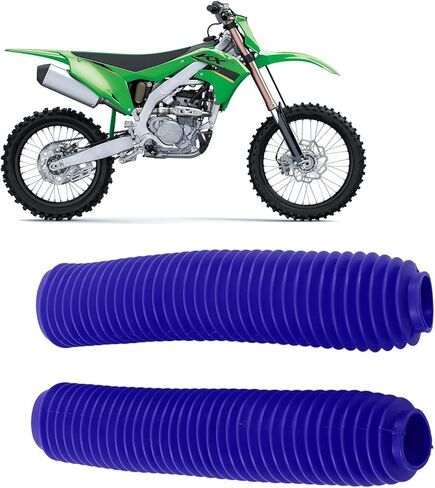 Shock Absorber Boot, Pair Motorcycle Front Fork Shock Boots Dust Cover Replacement for RM125 DR250 DRZ400 400(Blue) in Saudi Arabia