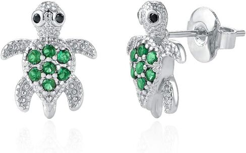KINGSIN Sea Turtle Earrings Silver Hypoallergenic Stud Earring Jewelry Gifts for Women Sister Daughters Granddaughters Christmas in Saudi Arabia