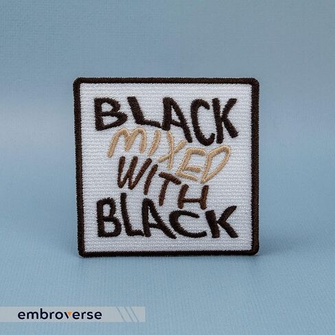 EMBROVERSE Black Mixed with Black Patch - BLM Support - Black History Proud - Embroidered Iron On Patches - Size: 3.5 x 3.5 inches in Saudi Arabia
