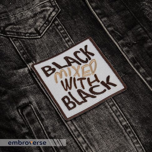 EMBROVERSE Black Mixed with Black Patch - BLM Support - Black History Proud - Embroidered Iron On Patches - Size: 3.5 x 3.5 inches in Saudi Arabia