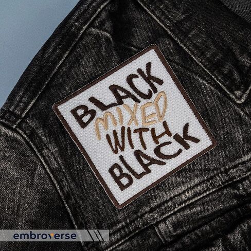 EMBROVERSE Black Mixed with Black Patch - BLM Support - Black History Proud - Embroidered Iron On Patches - Size: 3.5 x 3.5 inches in Saudi Arabia