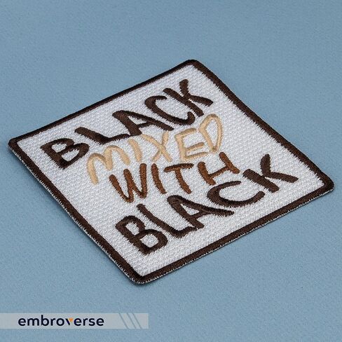 EMBROVERSE Black Mixed with Black Patch - BLM Support - Black History Proud - Embroidered Iron On Patches - Size: 3.5 x 3.5 inches in Saudi Arabia