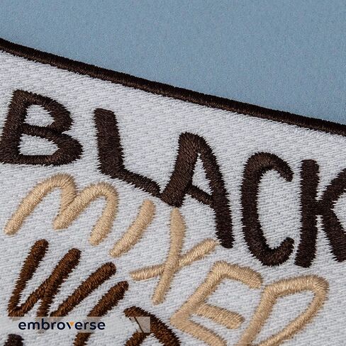 EMBROVERSE Black Mixed with Black Patch - BLM Support - Black History Proud - Embroidered Iron On Patches - Size: 3.5 x 3.5 inches in Saudi Arabia