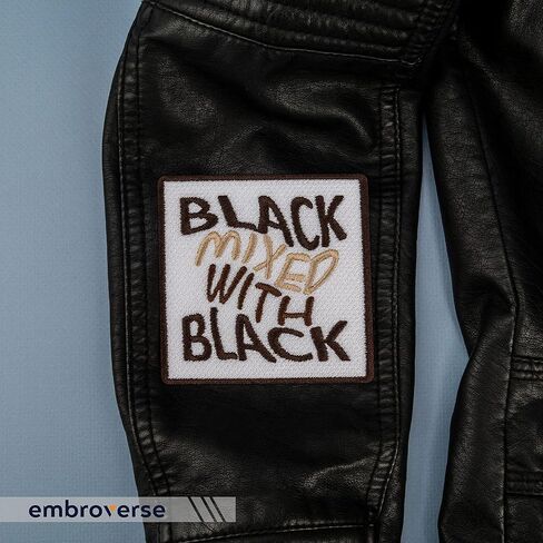 EMBROVERSE Black Mixed with Black Patch - BLM Support - Black History Proud - Embroidered Iron On Patches - Size: 3.5 x 3.5 inches in Saudi Arabia