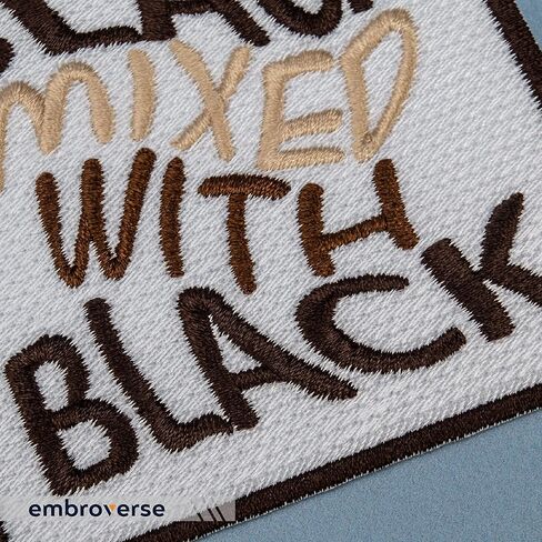 EMBROVERSE Black Mixed with Black Patch - BLM Support - Black History Proud - Embroidered Iron On Patches - Size: 3.5 x 3.5 inches in Saudi Arabia