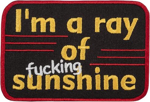 EMBROVERSE I’m a Ray of Fucking Sunshine Patch - Embroidered Funny Quotes - Iron On Patches - Size: 4 x 2.7 inches in Saudi Arabia