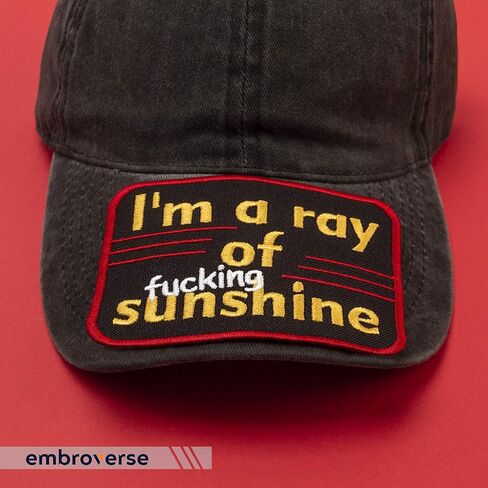 EMBROVERSE I’m a Ray of Fucking Sunshine Patch - Embroidered Funny Quotes - Iron On Patches - Size: 4 x 2.7 inches in Saudi Arabia