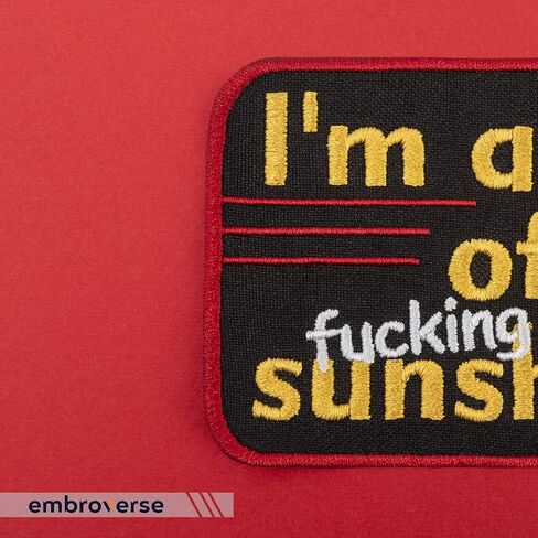 EMBROVERSE I’m a Ray of Fucking Sunshine Patch - Embroidered Funny Quotes - Iron On Patches - Size: 4 x 2.7 inches in Saudi Arabia