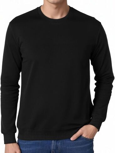 Men's Sweatshirt Long-Sleeve Crewneck Casual T-Shirt in Saudi Arabia