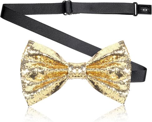 TIESOME 1 Pcs Sequin Bow Tie, Adjustable Pre Tied Sparkly Tie for Men, Glitter Necktie for Banquet Carnival Costume Party in Saudi Arabia