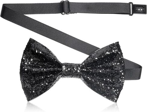 TIESOME 1 Pcs Sequin Bow Tie, Adjustable Pre Tied Sparkly Tie for Men, Glitter Necktie for Banquet Carnival Costume Party in Saudi Arabia