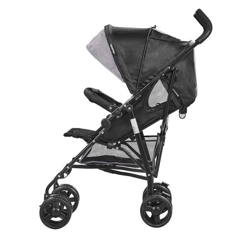 VEVOR Lightweight Stroller, Compact Easy Fold Multiposition Recline Canopy Backrest, Carbon Steel Frame, Large Storage Basket, Umbrella Toddler Baby Stroller for Travel and More, Black/Pink in Saudi Arabia