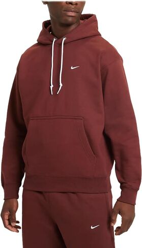 Nike Solo Swoosh Men's Fleece Pullover Hoodie (DX1355-231, Dark Pony/White) in Saudi Arabia