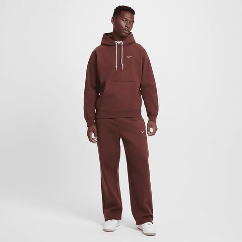 Nike Solo Swoosh Men's Fleece Pullover Hoodie (DX1355-231, Dark Pony/White) in Saudi Arabia