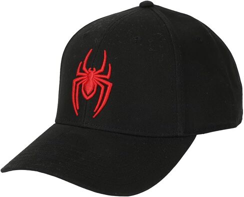 قبعة Spider-Man مطرزة بشعار ثلاثي الأبعاد أسود تقليدي قابل للتعديل in Kuwait