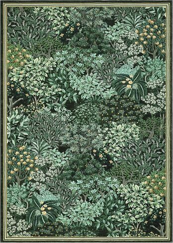 GarveeHome Forest Rugs 5x7, Dark Green Washable Area Rugs for Living Room 5x7, Botanical Low Pile Non Slip Stain Resistance Woodland Rug for Farmhouse, Bedroom, Dining Room in Saudi Arabia