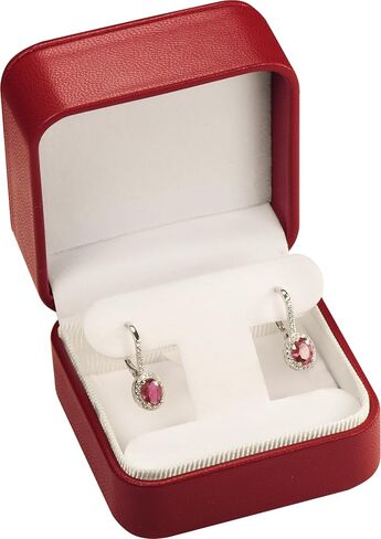 LAODA T Style Earring Gift Box for Hoops, Dangling and Leverback Earrings Luxury PU Leather Material Multiple Use Necklace Pendant Earring Storage Holder Box for Women for Men (1, Red) in Saudi Arabia
