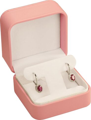LAODA T Style Earring Gift Box for Hoops, Dangling and Leverback Earrings Luxury PU Leather Material Multiple Use Necklace Pendant Earring Storage Holder Box for Women for Men (1, Red) in Saudi Arabia