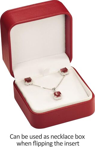 LAODA T Style Earring Gift Box for Hoops, Dangling and Leverback Earrings Luxury PU Leather Material Multiple Use Necklace Pendant Earring Storage Holder Box for Women for Men (1, Red) in Saudi Arabia