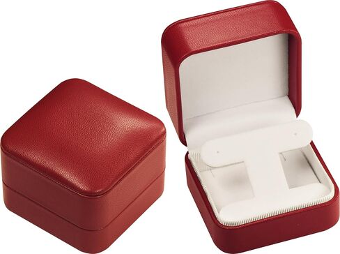 LAODA T Style Earring Gift Box for Hoops, Dangling and Leverback Earrings Luxury PU Leather Material Multiple Use Necklace Pendant Earring Storage Holder Box for Women for Men (1, Red) in Saudi Arabia