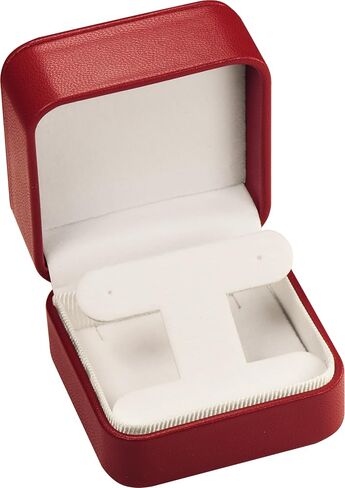 LAODA T Style Earring Gift Box for Hoops, Dangling and Leverback Earrings Luxury PU Leather Material Multiple Use Necklace Pendant Earring Storage Holder Box for Women for Men (1, Red) in Saudi Arabia