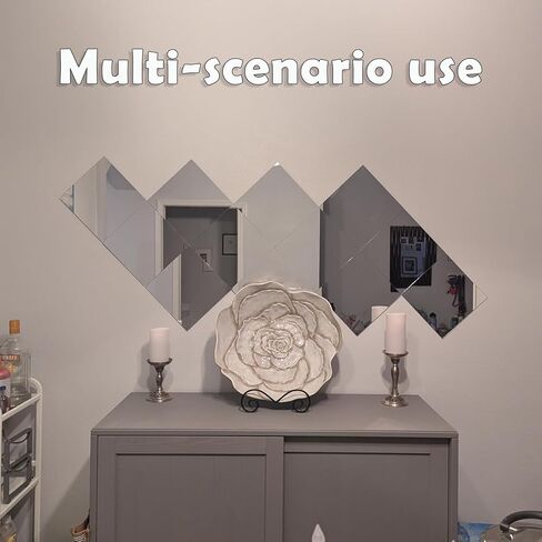 4 قطع مرايا حائط كاملة الطول، مرآة أكريليك 12 × 14 بوصة، مرآة حائط كاملة الطول لغرفة النوم، صالة الألعاب الرياضية المنزلية، الباب، أو النوم، ملصقات بلاط مرايا لكامل الجسم للجدران، أوراق المرآة (سمك 2 مم) in Kuwait