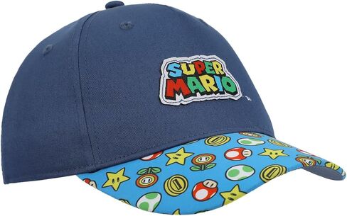 شعار Super Mario Bros وقبعة Power-Ups شبابية تقليدية زرقاء قابلة للتعديل in Saudi Arabia