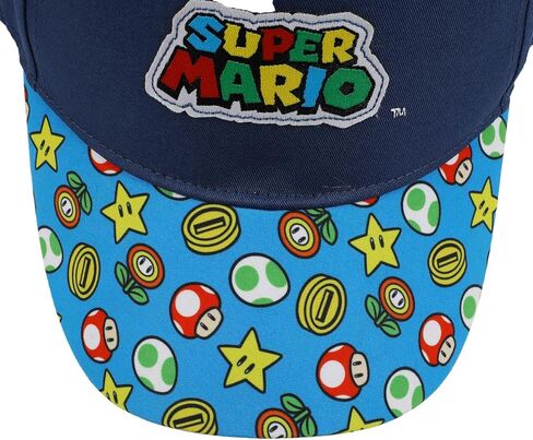 شعار Super Mario Bros وقبعة Power-Ups شبابية تقليدية زرقاء قابلة للتعديل in Saudi Arabia