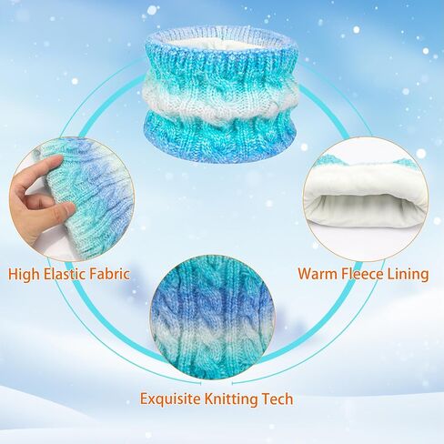 Winter Beanie Hat Scarf Gloves Set for Boys Girls, Kids Toddlers Knitting Neck Warm Hat Cap Scarf Gloves Age 2-10 in Saudi Arabia