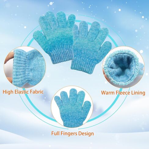 Winter Beanie Hat Scarf Gloves Set for Boys Girls, Kids Toddlers Knitting Neck Warm Hat Cap Scarf Gloves Age 2-10 in Saudi Arabia