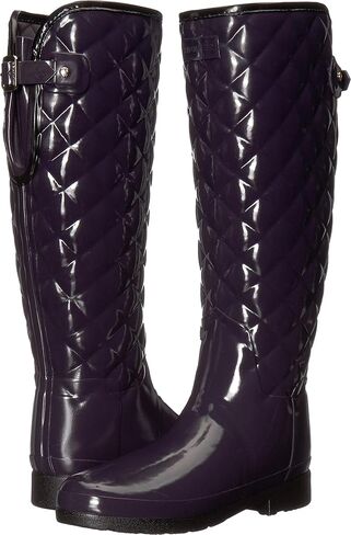 Hunter Refined Gloss Quilt Tall Rain Boots Black 7 M in Saudi Arabia