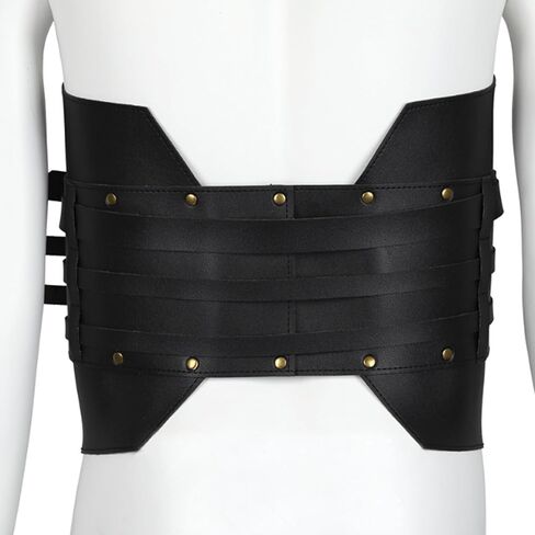 Retro Belt Medieval PU Leather Armor Adjustable Wide Studded Waist Belt For Halloween Cosplay Costume Accessory in Saudi Arabia