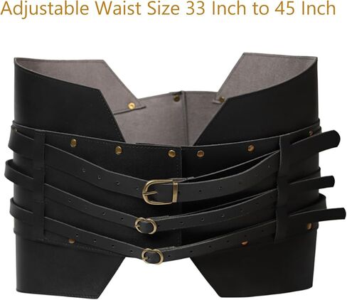 Retro Belt Medieval PU Leather Armor Adjustable Wide Studded Waist Belt For Halloween Cosplay Costume Accessory in Saudi Arabia