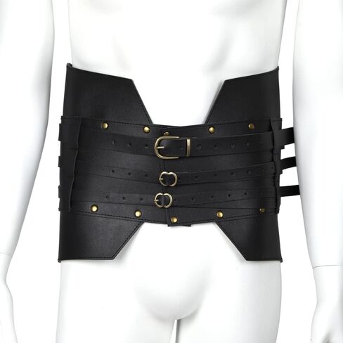 Retro Belt Medieval PU Leather Armor Adjustable Wide Studded Waist Belt For Halloween Cosplay Costume Accessory in Saudi Arabia