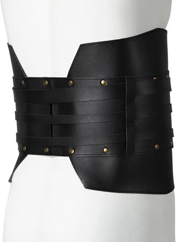 Retro Belt Medieval PU Leather Armor Adjustable Wide Studded Waist Belt For Halloween Cosplay Costume Accessory in Saudi Arabia