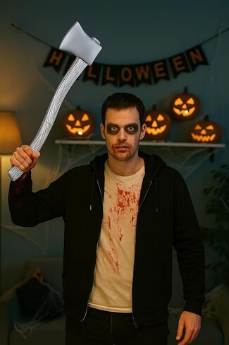 23.6 Inch Costume Prop，Detachable Two-Piece Plastic Display Axe for Adult Cosplay, Stage Performance & Decorative Use in Saudi Arabia