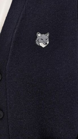 Maison Kitsuné Men's Fox Head Milano Lambswool Cardigan in Saudi Arabia