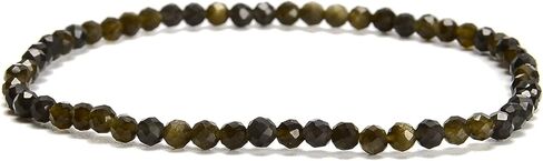 JM Design Multi-color Tourmaline Faceted Round Beads Beaded Bracelet Size 3mm 7.5'' Length in Saudi Arabia