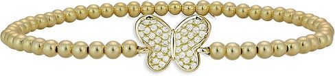 Anela 14kt Gold Filled Butterfly Bracelet, Stretch and Stackable, Hand Made in USA in Saudi Arabia