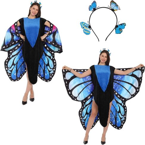 Butterfly Costume for Adult Butterfly Wings Halloween Colorful Wings Costumes Funny Fancy Dress Cosplay in Saudi Arabia