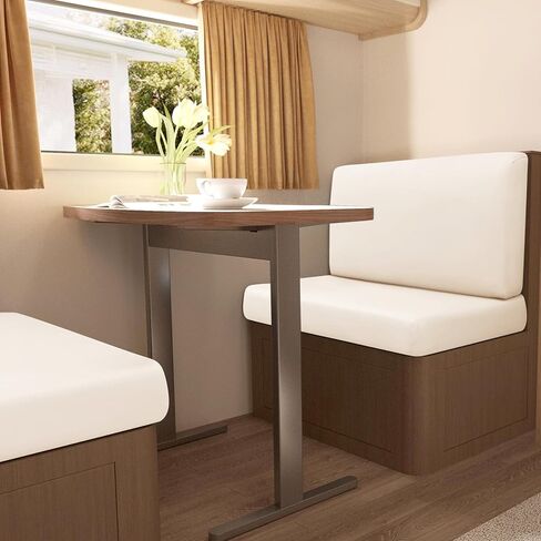 أغطية وسائد Gollense RV Dinette، أغطية وسائد قابلة للتمدد مقاومة للماء، مجموعة غطاء مقعد بديل مقطعي لأريكة مقطورة السفر - 2 غطاء مسند ظهر و2 غطاء مقعد (بيج) in Kuwait