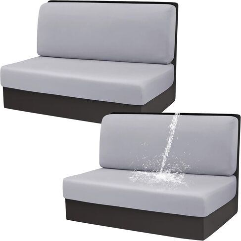أغطية وسائد Gollense RV Dinette، أغطية وسائد قابلة للتمدد مقاومة للماء، مجموعة غطاء مقعد بديل مقطعي لأريكة مقطورة السفر - 2 غطاء مسند ظهر و2 غطاء مقعد (بيج) in Kuwait