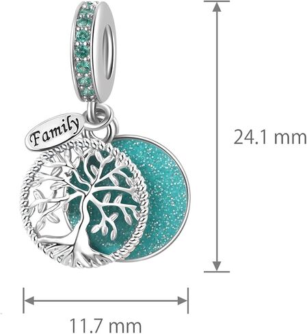 سحر شجرة العائلة المتلألئة المتدلية يناسب أساور Pandora Charms Moments in Saudi Arabia