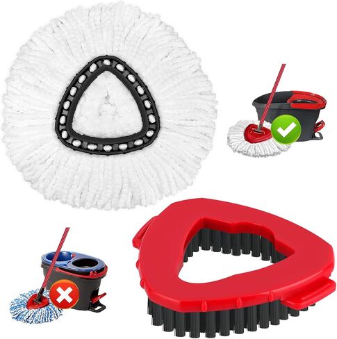 3 Pack Mop Replacement Heads for O-Ceda Mop Replace Head EasyWrin Spin Mop Heads Replacements, Microfiber Spin Mop Refills, Easy Cleaning Mop Head Replacement in Kuwait