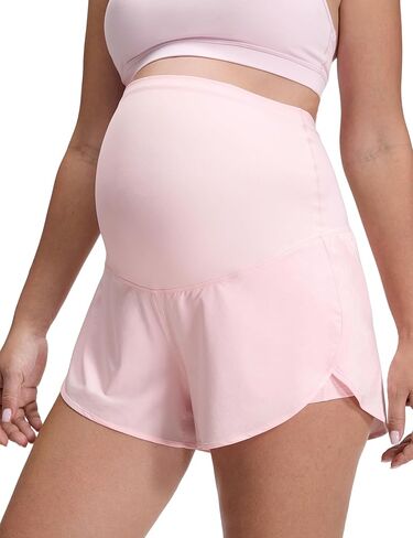 CRZ Yoga Women 2 in 1 شورتات تجريب الأمومة على البطن 3 ' - Dolphin Soft Athletic تعمل على الحمل غير الرسمي مع جيوب in Saudi Arabia