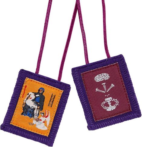 Needzo Purple Scapular of Benediction and Protection, Escapularios Catolicos, Catholic Necklace Gift, 19.25 Inches Long in Saudi Arabia