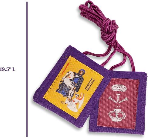 Needzo Purple Scapular of Benediction and Protection, Escapularios Catolicos, Catholic Necklace Gift, 19.25 Inches Long in Saudi Arabia