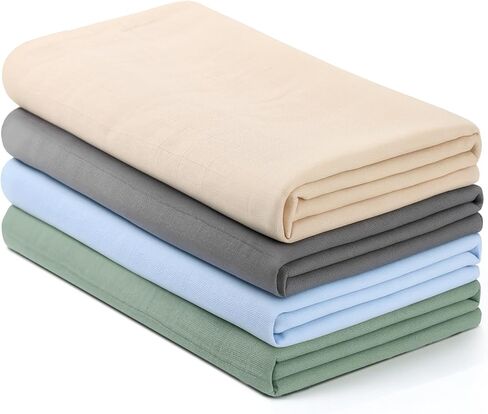 Uuisex Baby 100 ٪ قطن الشاش يتلقى بطانيات للأولاد والبنات ، 31 × 35 بوصة ، حزمة من 3 ، بيج/سيج الأخضر/الوردي in Kuwait