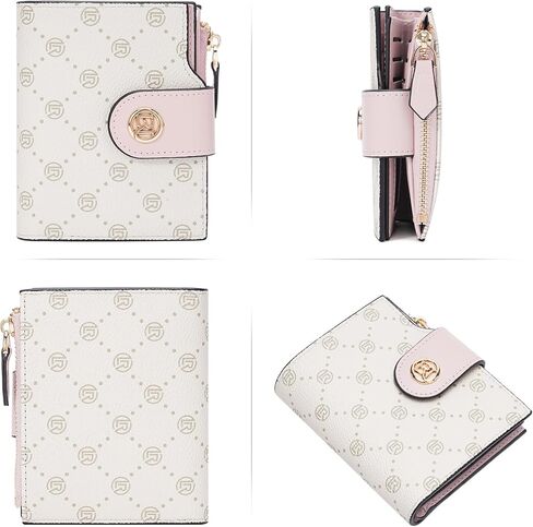 LAORENTOU Small Wallet for Women Soft Leather RFID Blocking Bifold Zipper Pocket Wallet Card Case Purse with ID Window in Saudi Arabia