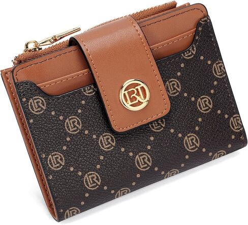 LAORENTOU Small Wallet for Women Soft Leather RFID Blocking Bifold Zipper Pocket Wallet Card Case Purse with ID Window in Saudi Arabia